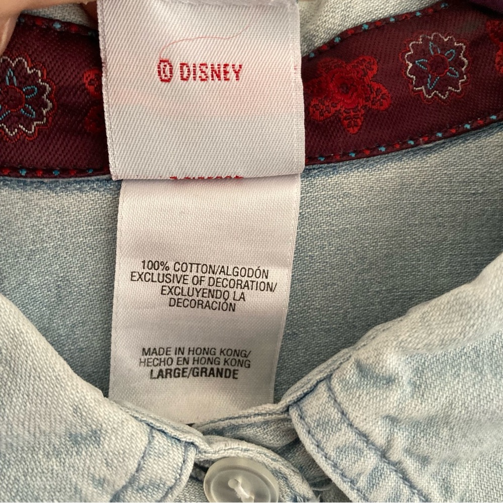 Vintage Disney Mickey Minnie Mouse denim cotton shirt button up large top - Picture 5 of 8